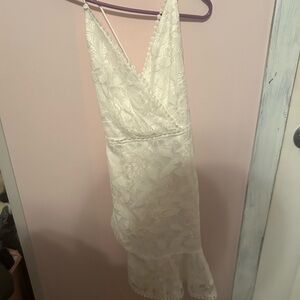 White Lace Sleeveless Dress